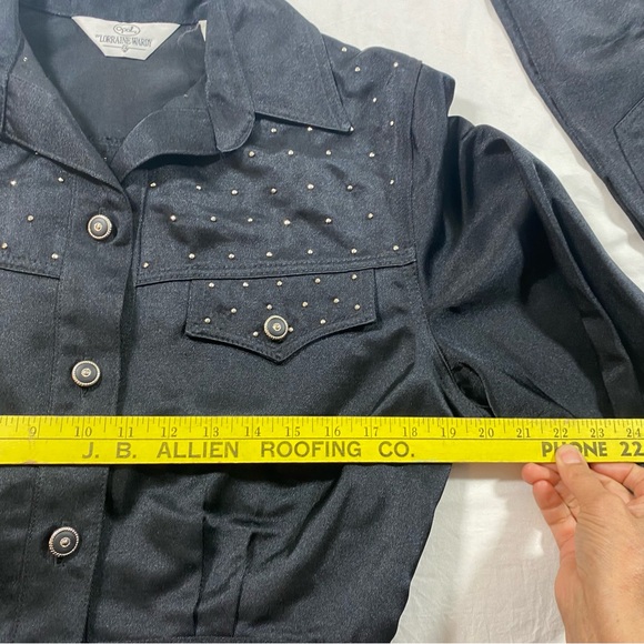 Opal by Lorraine Wardy Black Studded Women's Jacket and pant set size 6 Western - Picture 9 of 15